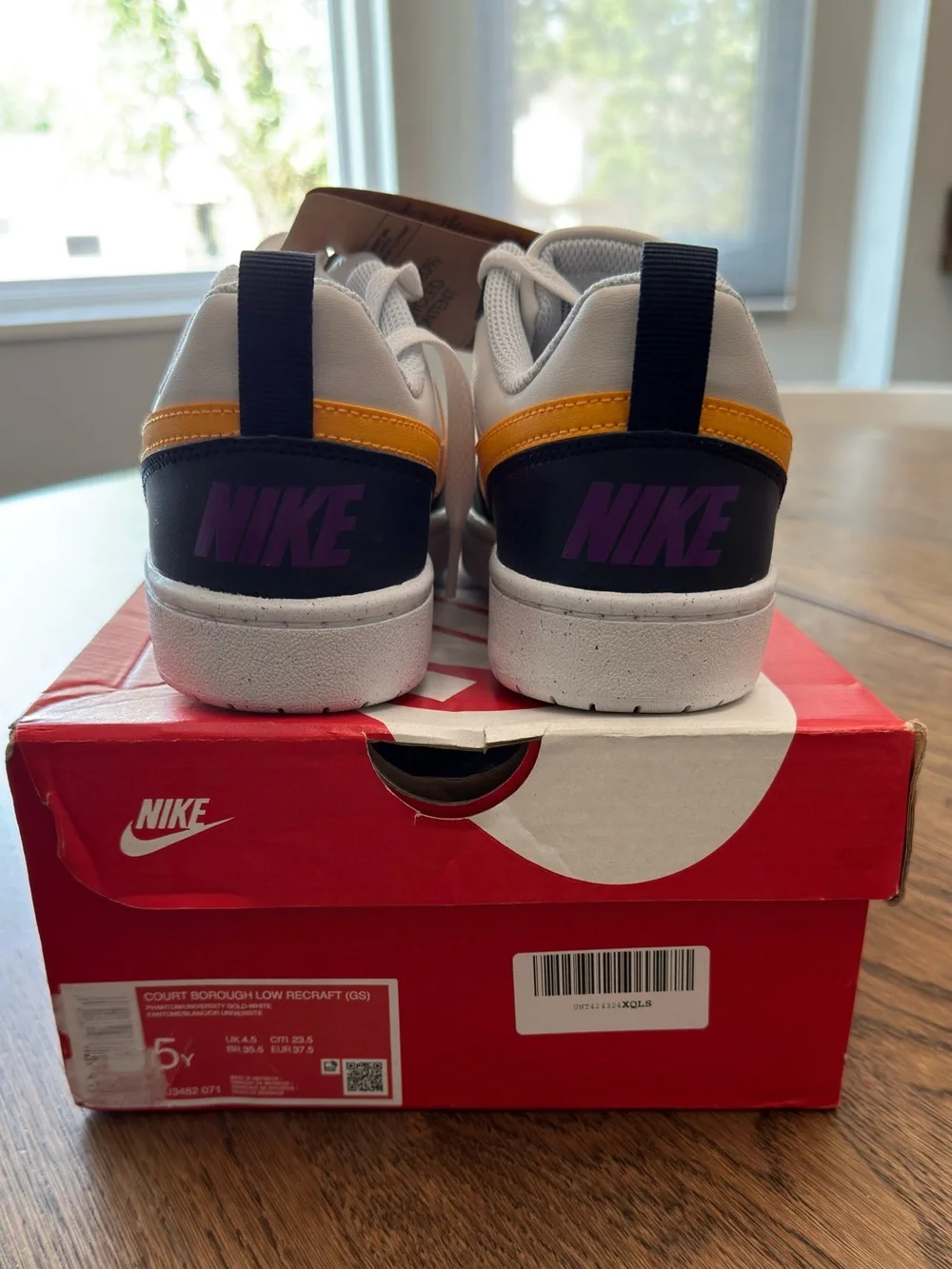 Nike Court Borough Low Recraft Phantom White Obsidian University Gold (GS) Y5